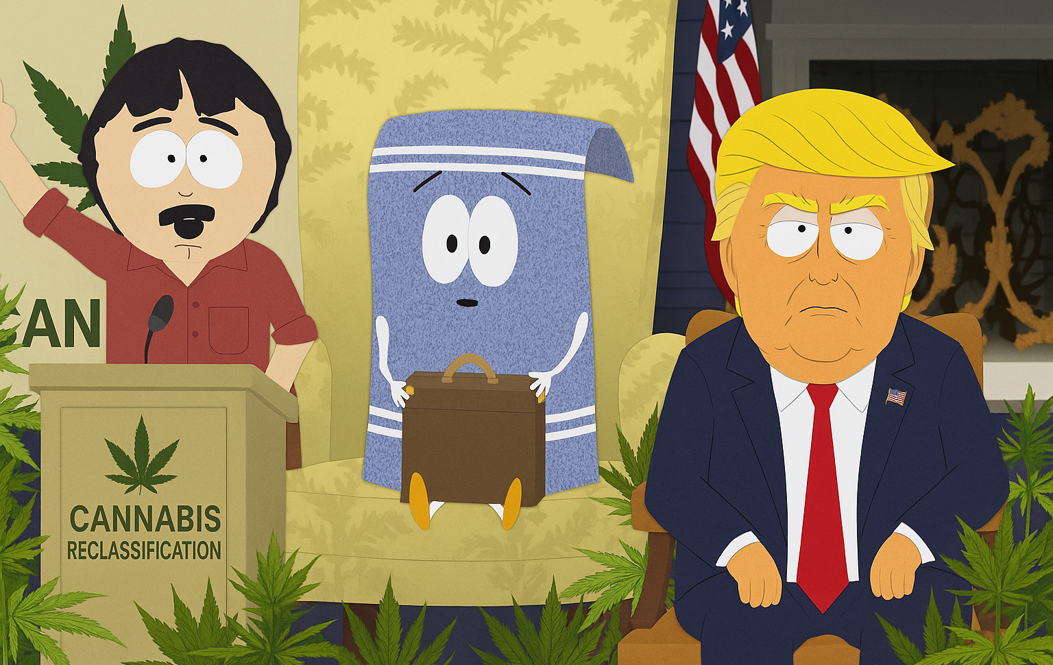 South Park Arremete contra Trump y sus Idas y Vueltas para Reclasificar el Cannabis