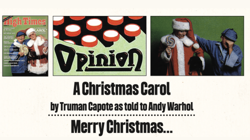 Una Pieza Navideña de Truman Capote, Contada a Andy Warhol